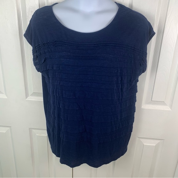 Liz Claiborne Tops - Liz Claiborne Women Short Sleeve Cotton Modal Blend Navy Blue Top Size 1x Casual